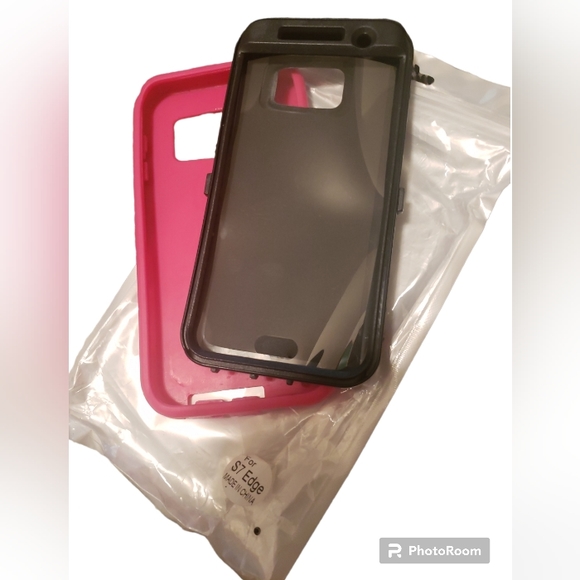 New Pink Layered Protective Case for Samsung S7 Edge Cell Phone - Picture 4 of 4